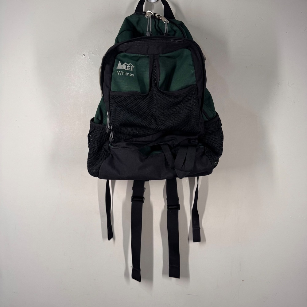 REI Whitney Daypack Backpack Forest Green Black Canvas Cordura DJL 011200 - Picture 8 of 16